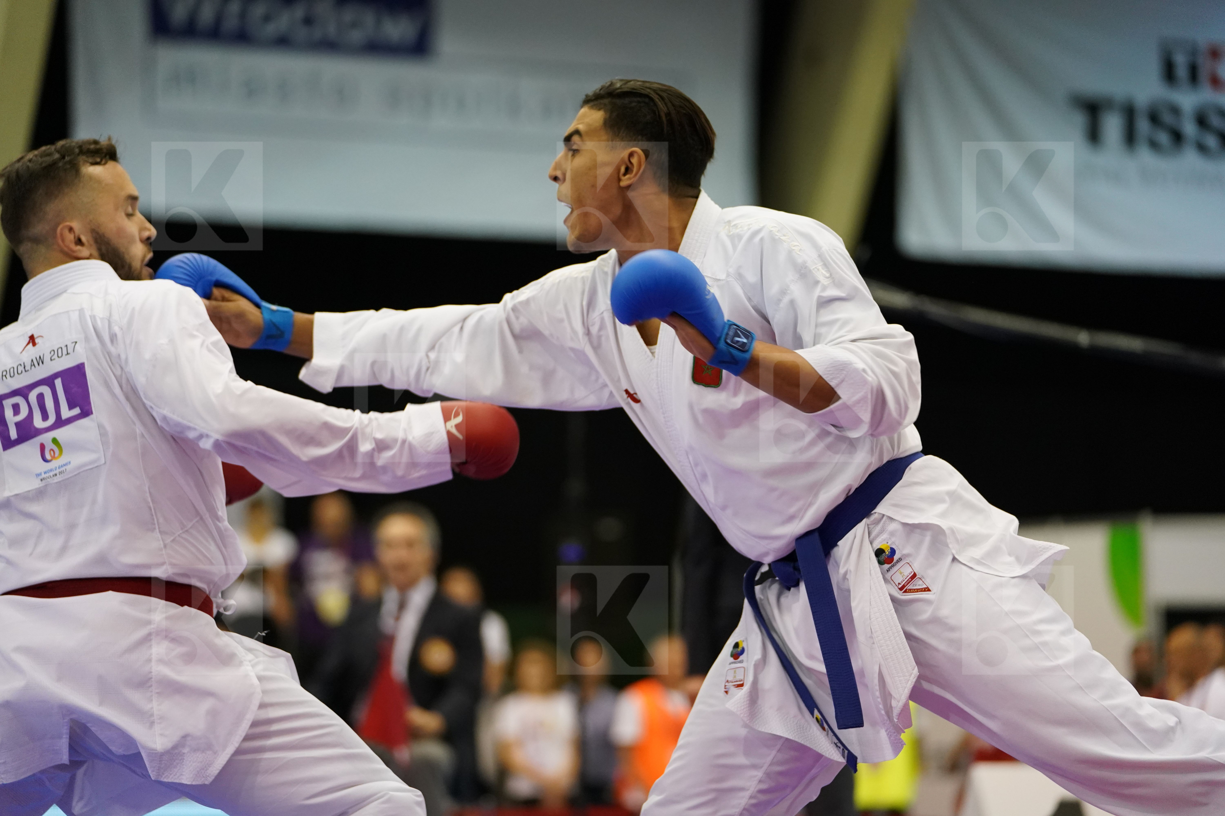 Babos Michal bronze match Male Kumite +84kg Morrocco Ouchen Achraf Poland